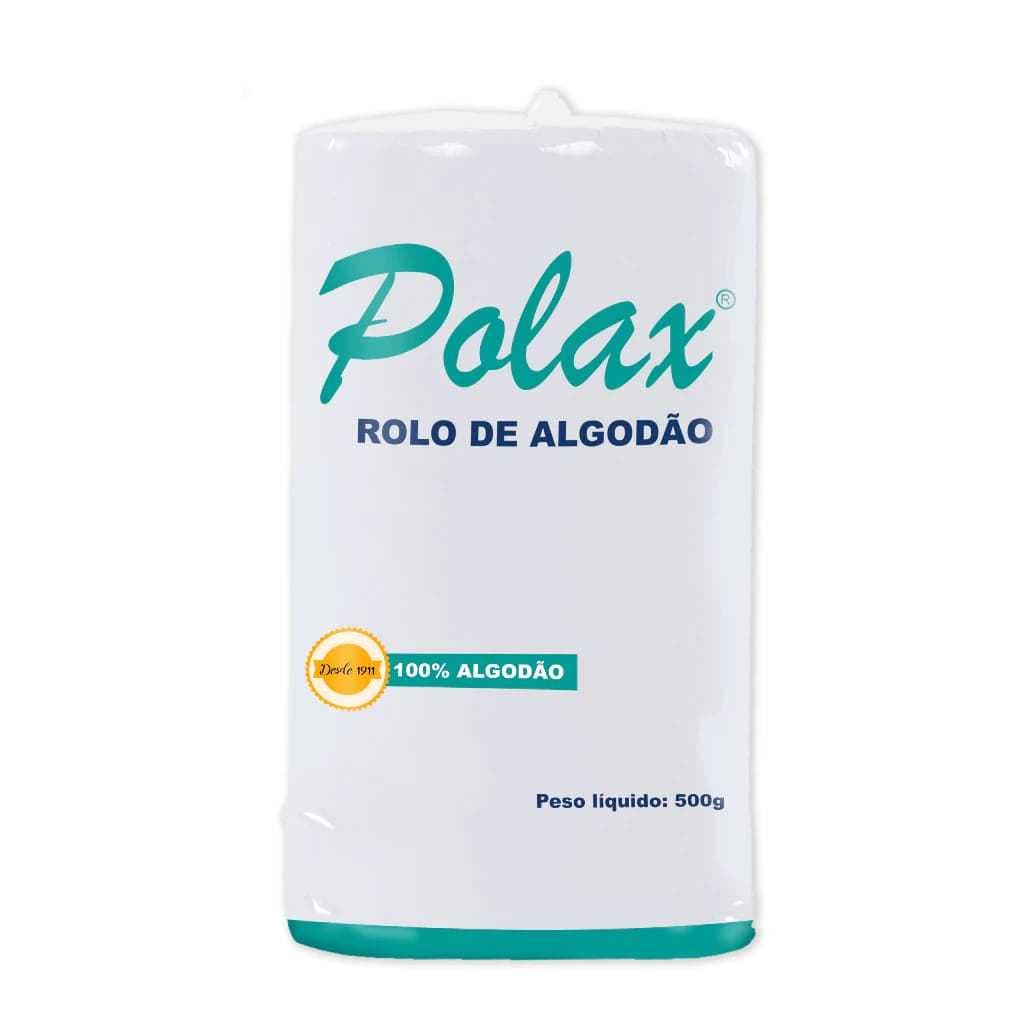 Algodão Hidrófilo Rolo 500g Polax- manicure, limpeza, hospitalar e uso geral