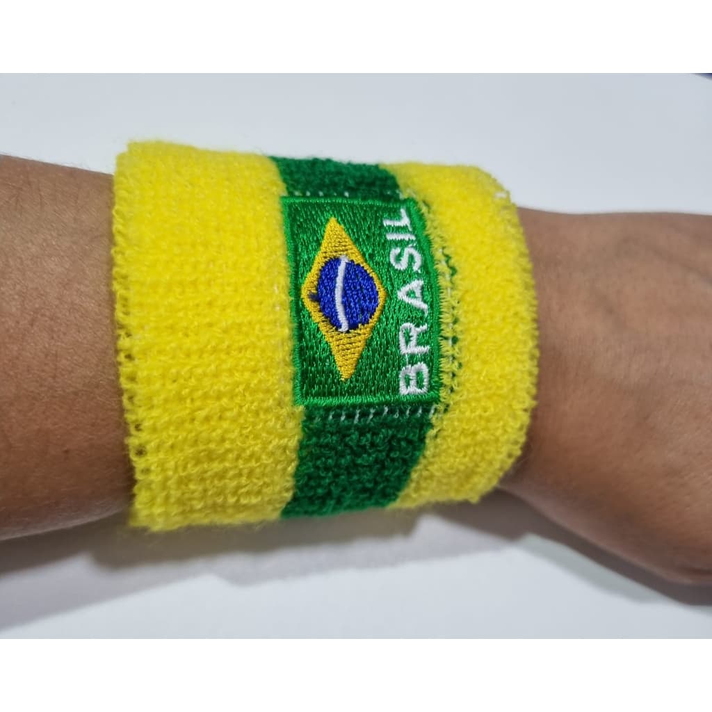 Kit com 5 Munhequeira do Brasil Festa Copa do Mundo