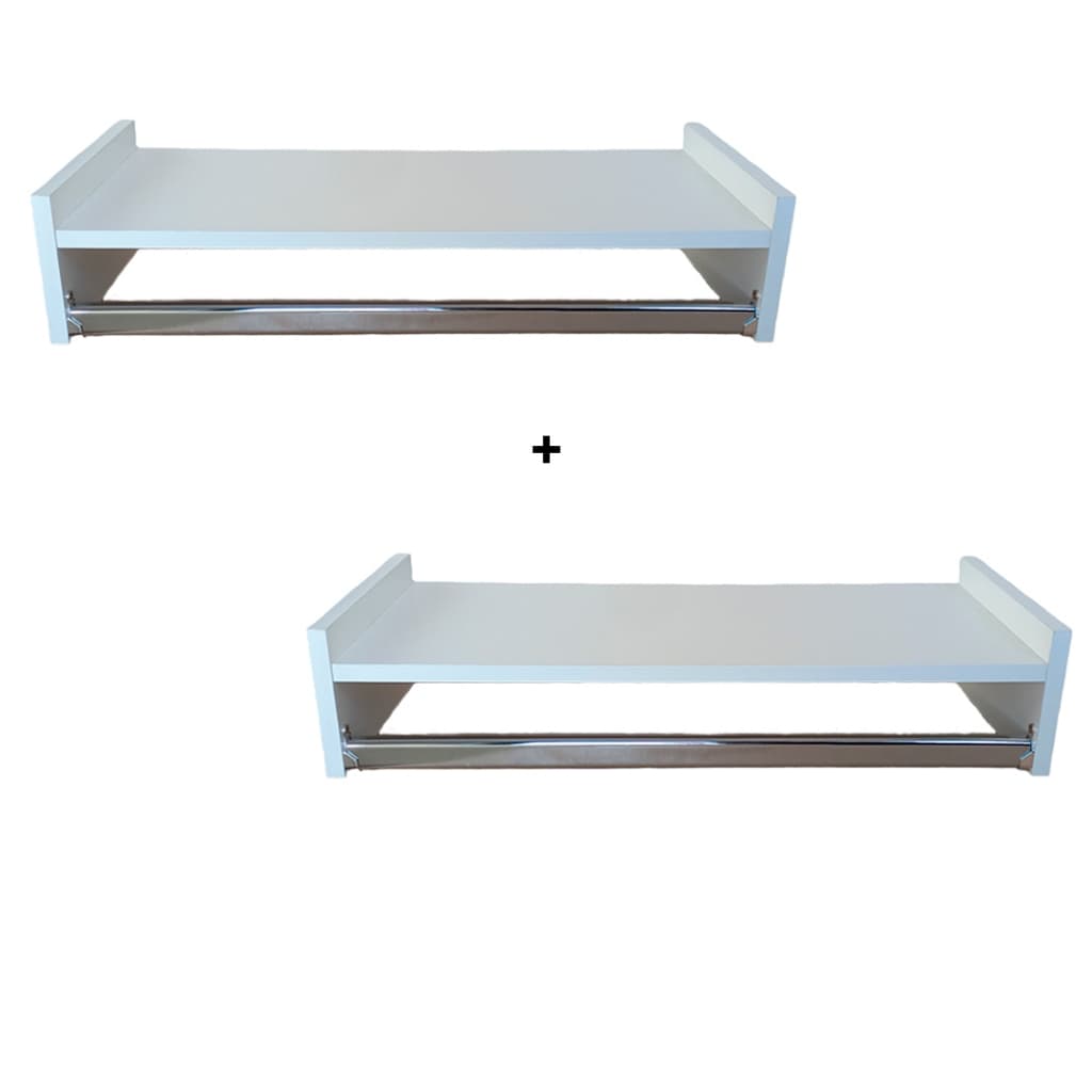 Kit 2 Cabideiro de Parede Closet Arara de Roupas  Quarto