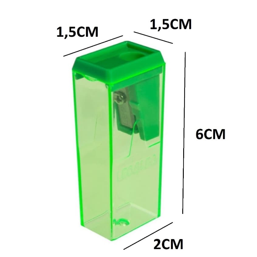 Apontador em Bloco Diversas Cores Leo&Leo Escritório Papelaria Artigo Escolar Afiado Resistente