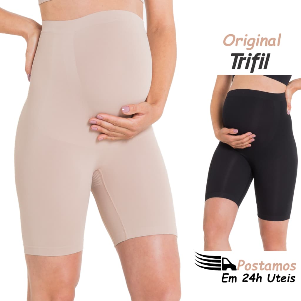 Bermuda Short Cintura Alta Original Trifil Maternidade Para Gestante Gravida Sem Costura 5211