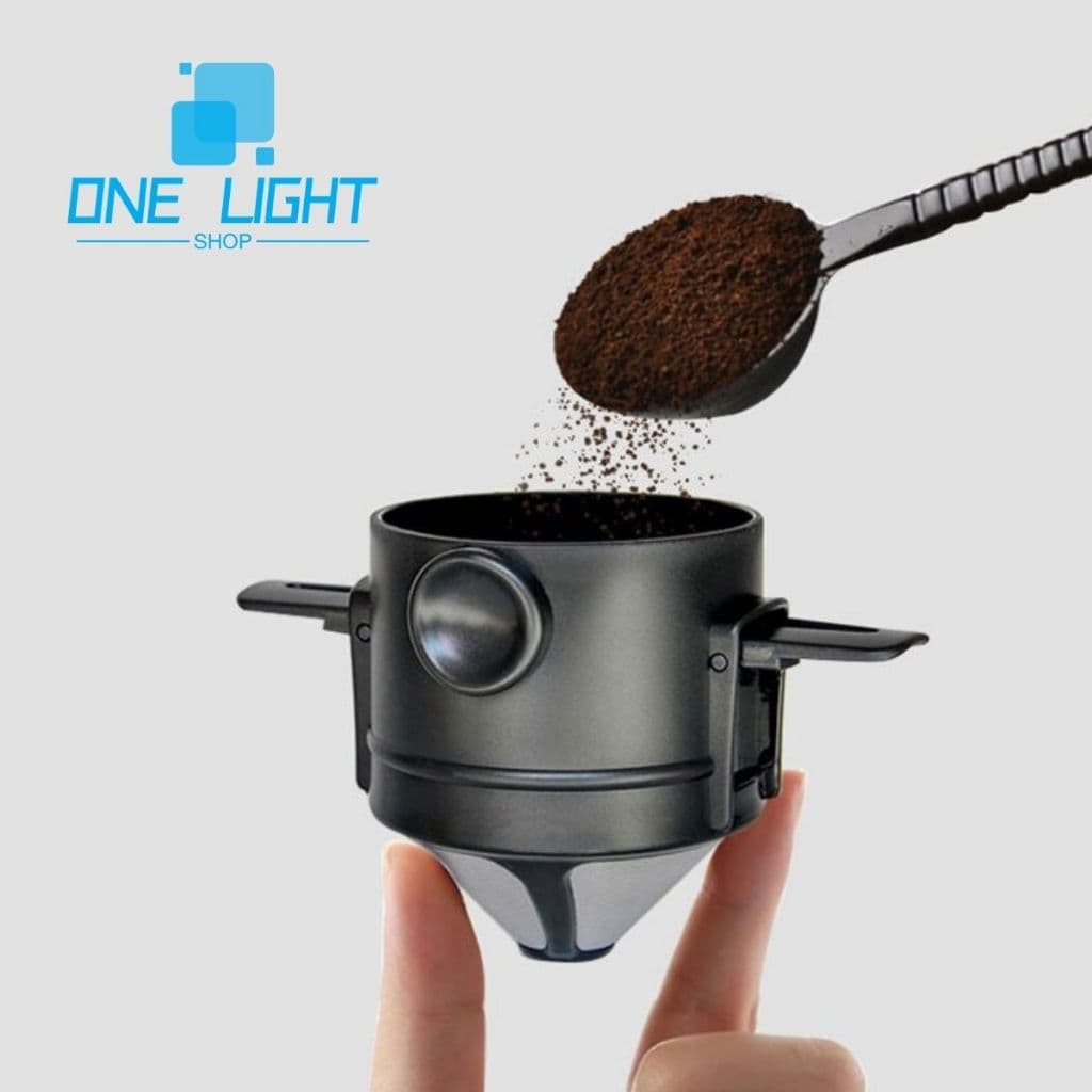 Filtro de café dobrável aço inoxidável portátil gotejamento café titular funil cesta reutilizável