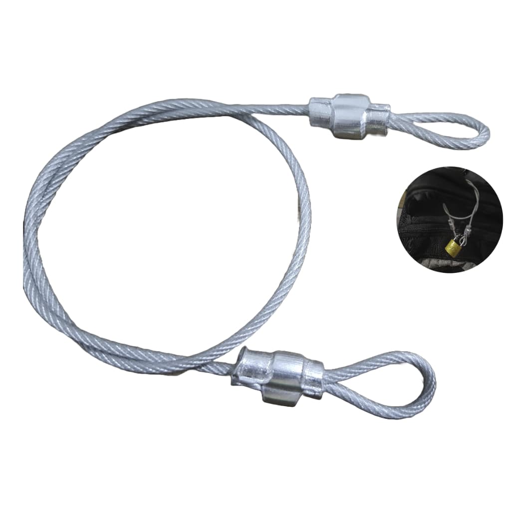 Kit 3 Lacre de Segurança em Aço Trava Ziper Malas Mochilas e Bagagens - Aeroporto Rodoviaria