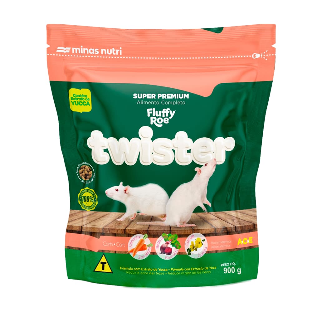 Ração Fluffy Roe Twister - 900g Super Premium Minas Nutri