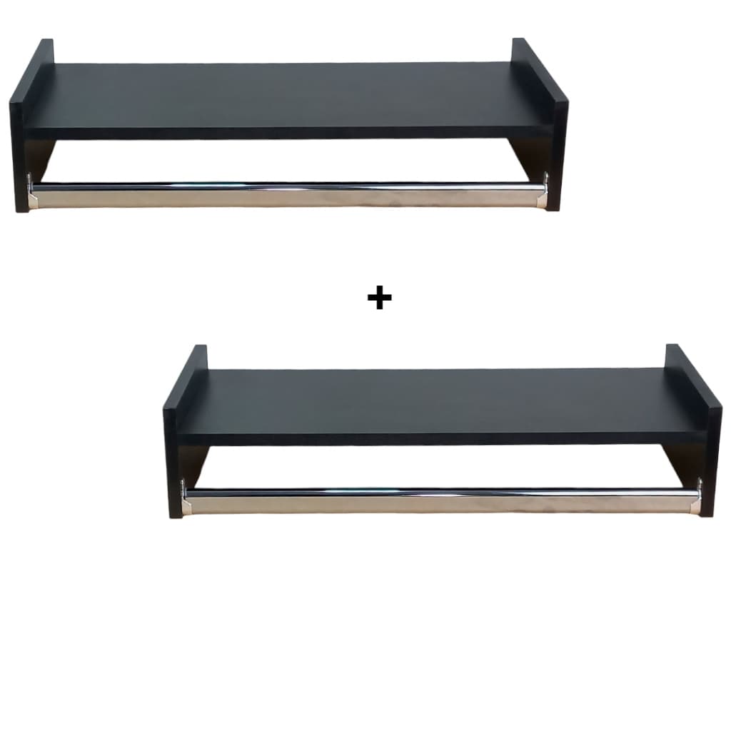 Kit 2 Cabideiro de parede Arara de Roupas Quarto Closet