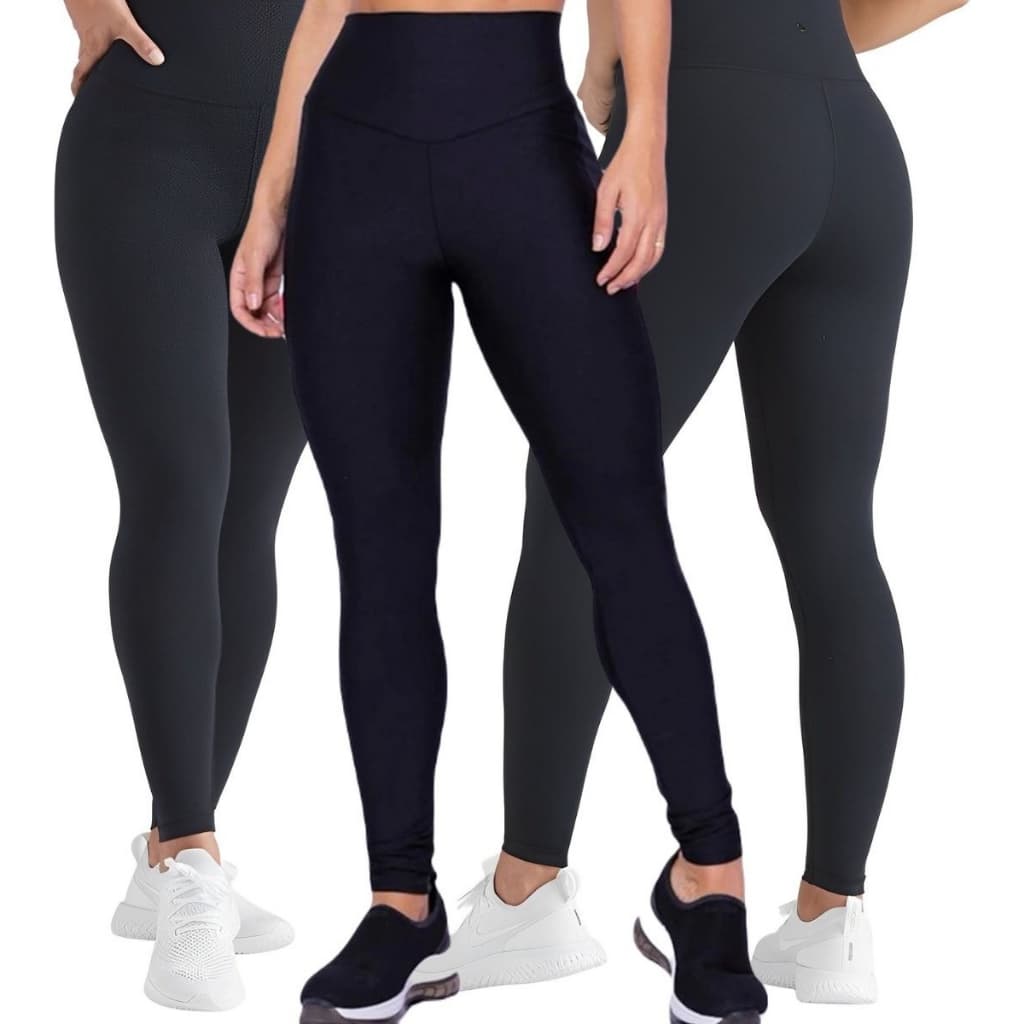 Calça Legging leg Feminina Cintura Alta Não Fica Transparente Fitness 2024