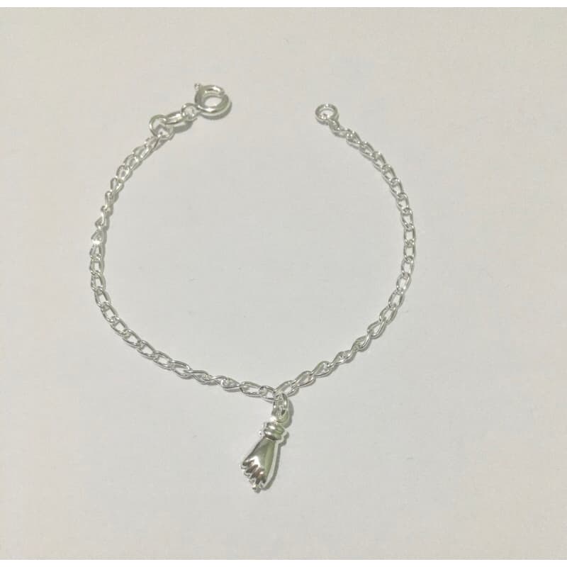 Pulseira infantil masculina 15 cm folheado/banhado em prata 925