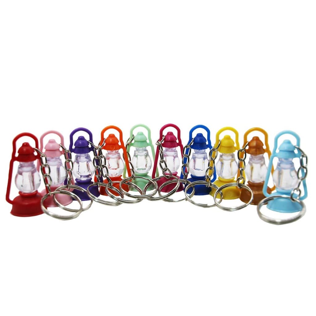 50 Chaveiros Lamparina Porta Óleo Coloridas