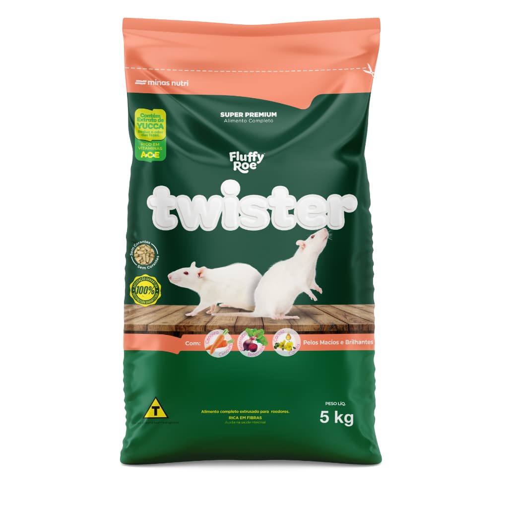 Ração Fluffy Roe Twister - 5Kg Super Premium Minas Nutri