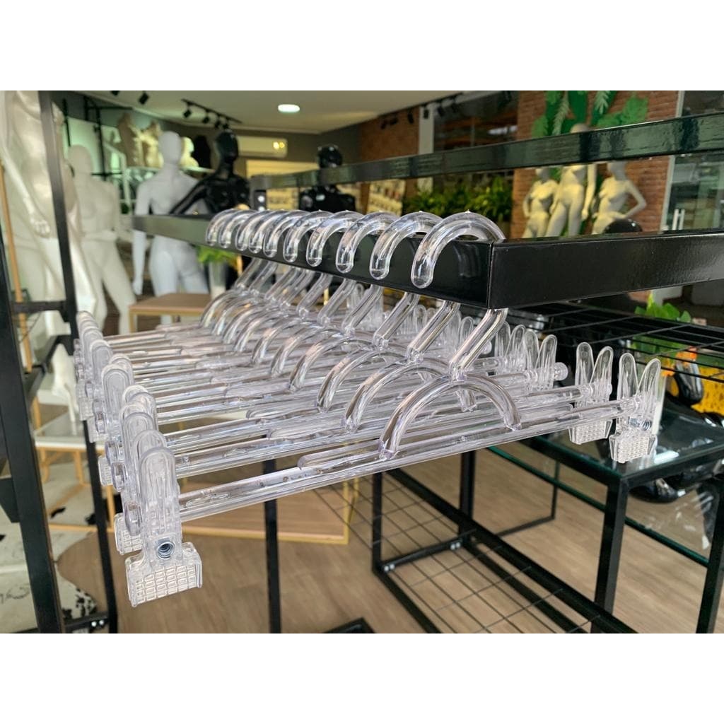 Cabide com Presilha para Saia Acrilico - 10 unidades