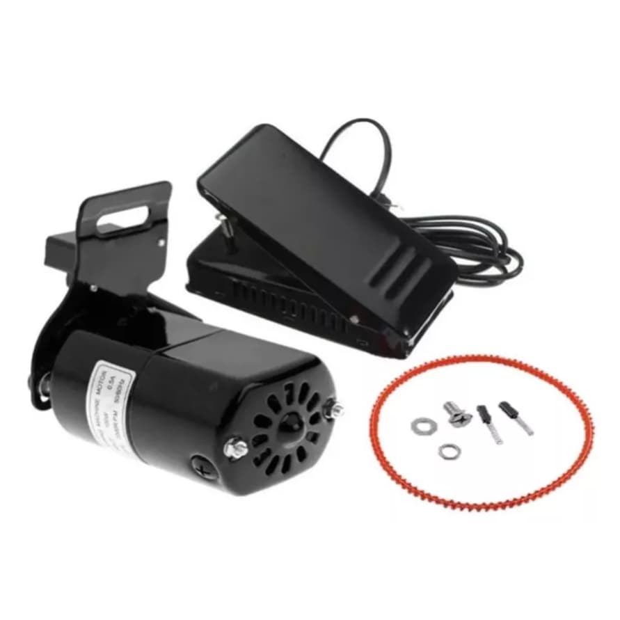 Motor + Pedal para Máquina Costura Doméstica Caseira Singer Elgin Vigorelli Reta e Zig Zag 110 e 220v