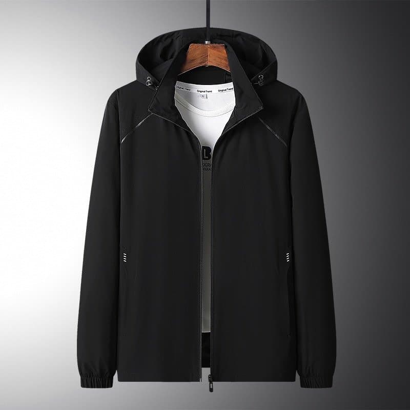 Jaqueta Corta Vento Impermeável Liso Forro E Capuz Removível unissex