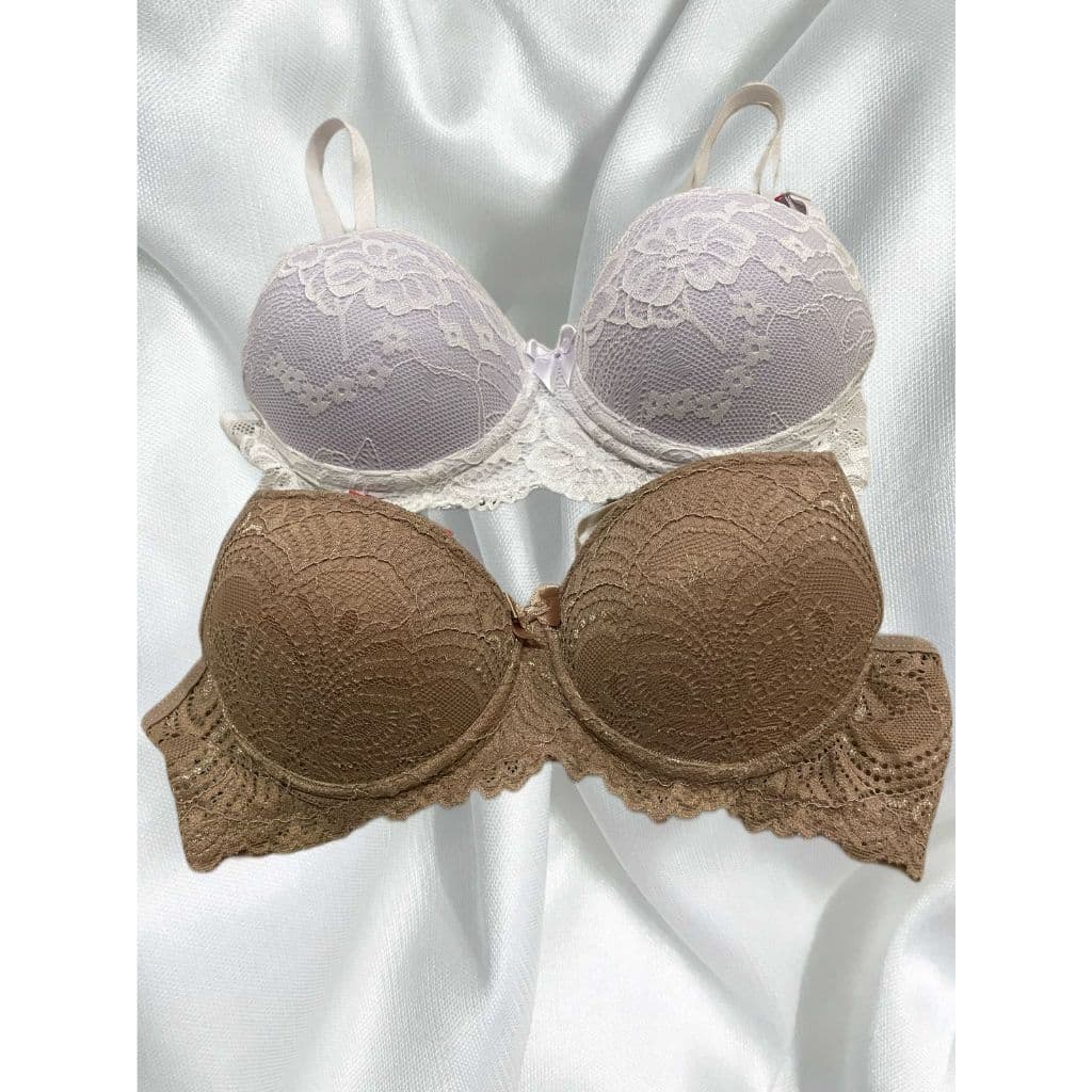 Kit com 2 Sutiã com Bojo e renda - Modelo Tradicional - Conforto - Alças Reguláveis 0209