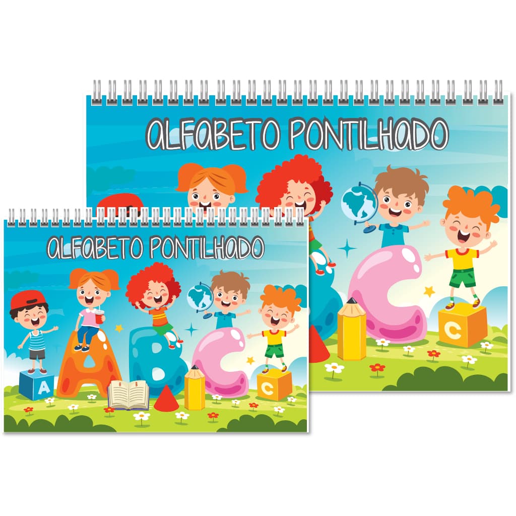 ALFABETO PONTILHADO NOVO - Livro de atividades Infantil impressa pequeno ou grande - NOVO DESIGN