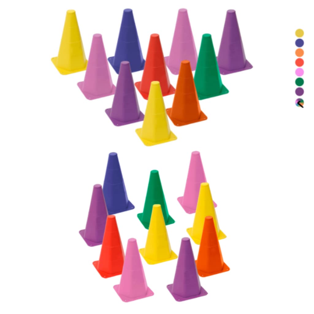 Kit Funcional Agilidade 20 Cones Demarcatórios Para Treinamento Funcional Futebol Futsal Academia