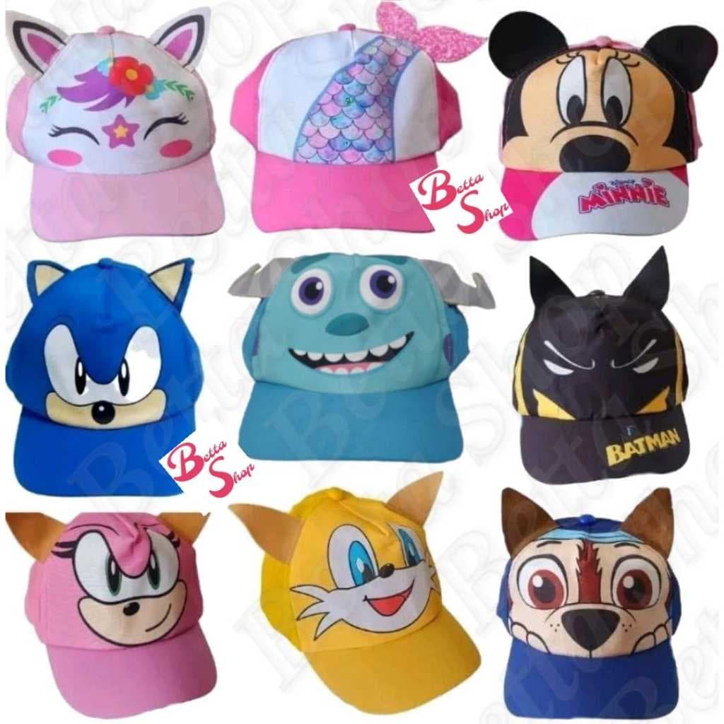 Bonés Estampados Infantis - Vários temas - SERVE A PARTIR DE 05 ANOS ATÉ 09/10 ANOS