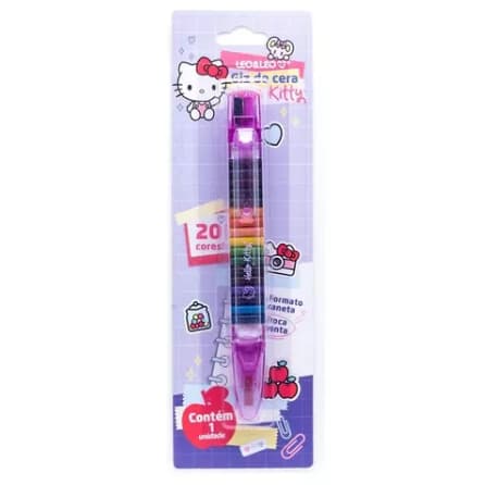 Giz De Cera Hello Kitty C/20 cores Formato Caneta