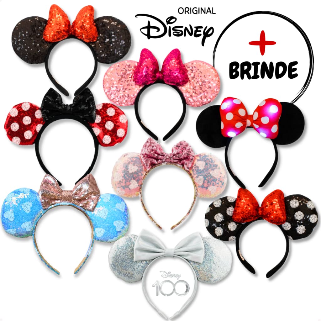 Orelha Minnie Mickey arquinho arco tiara fantasia Disney On Ice Mickey
