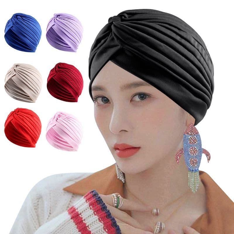 Turbante Feminino Chapéu  Indiano Elástico Fechado Liso