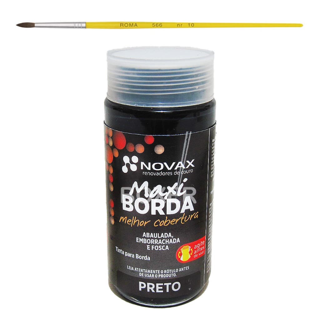 Tinta Maxi Borda Italiana Couro 90ml + Pincel