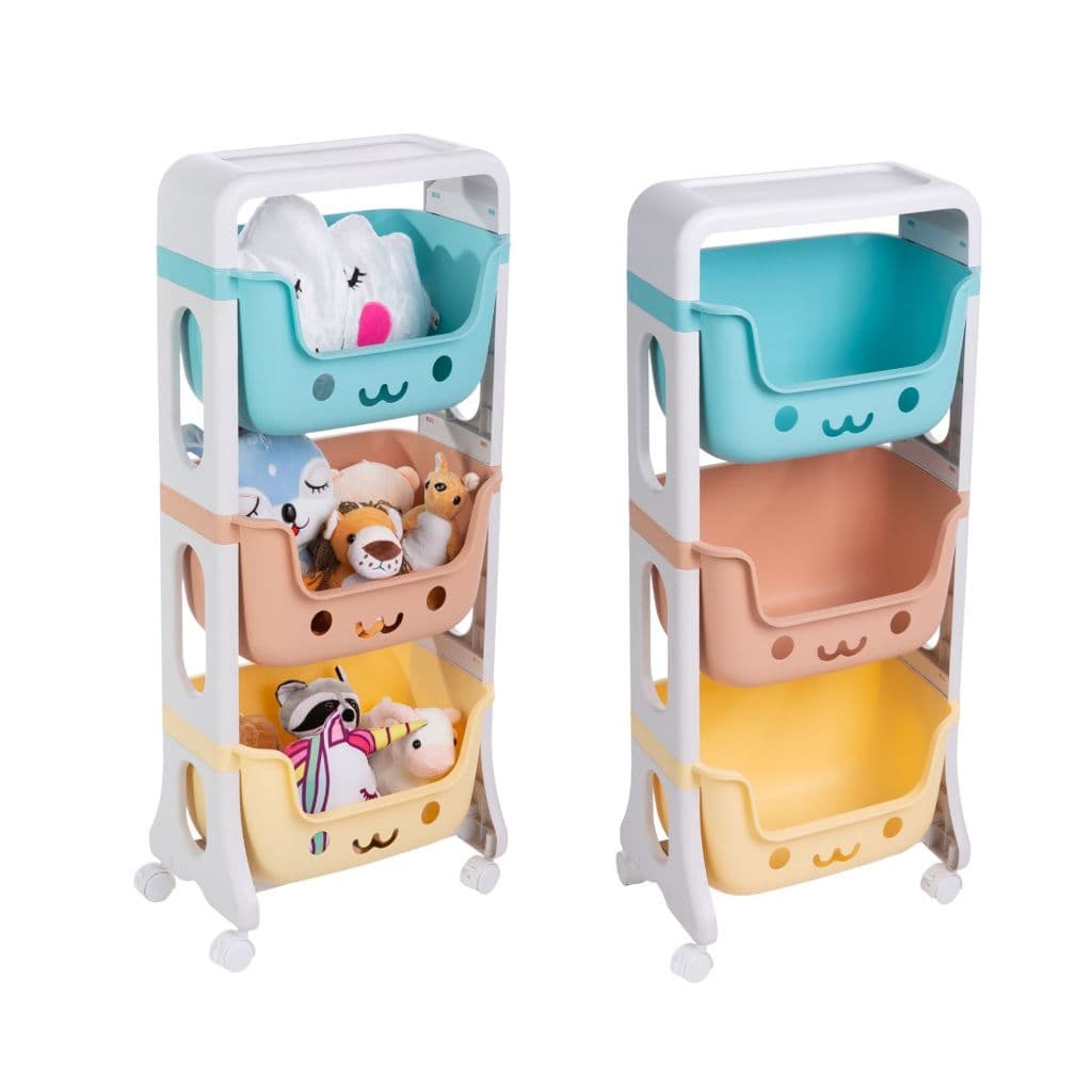 KIT 2 PRATELEIRAS ORGANIZADORAS CAIXA CESTO INFANTIL BRINQUEDOS QUARTO BEBÊ