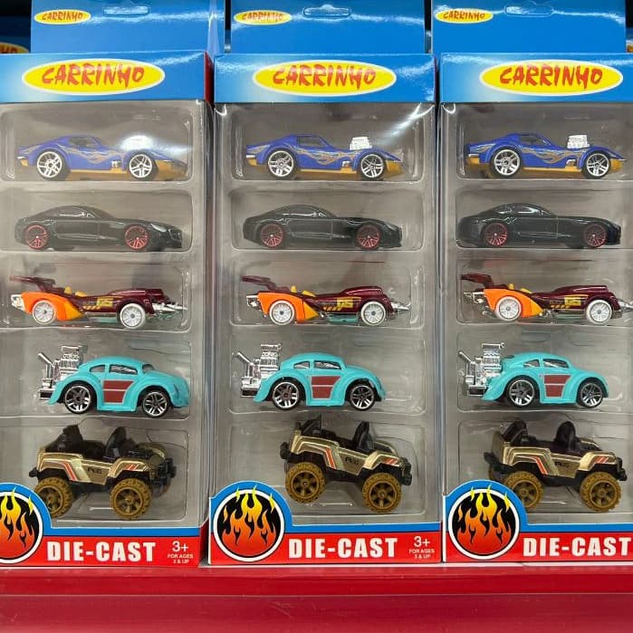 Brinquedo de Kit Coleção com 5 Carrinhos De Ferro Estilo
