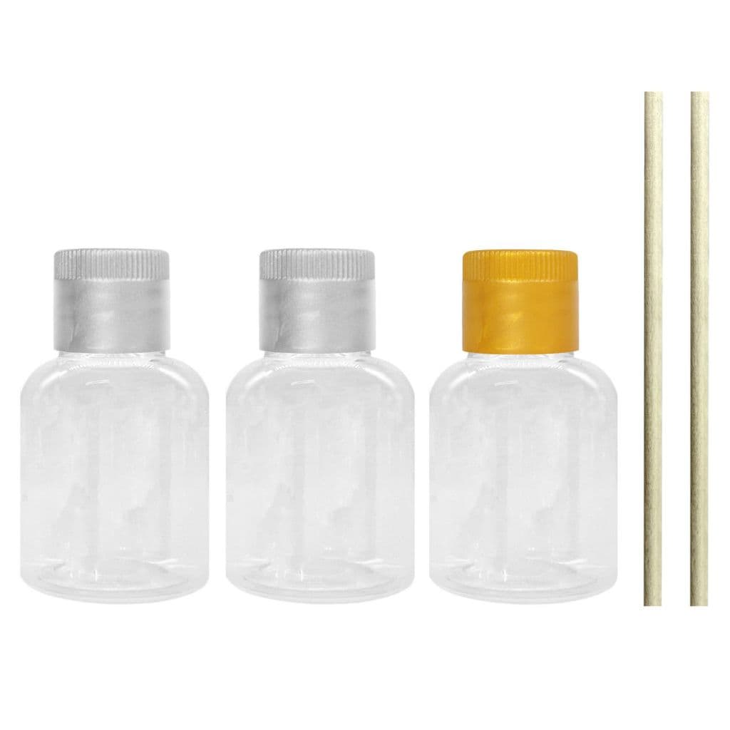 50 Frasquinhos PET Para Mini Aromatizadores 20ml Tampas + Varetas Para Lembrancinhas