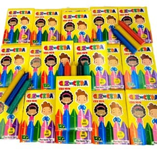 Kit Caixas Mini Giz De Cera Colorido 5 Cores Atacado Festa Aniversario Infantil Prenda Lembracinha