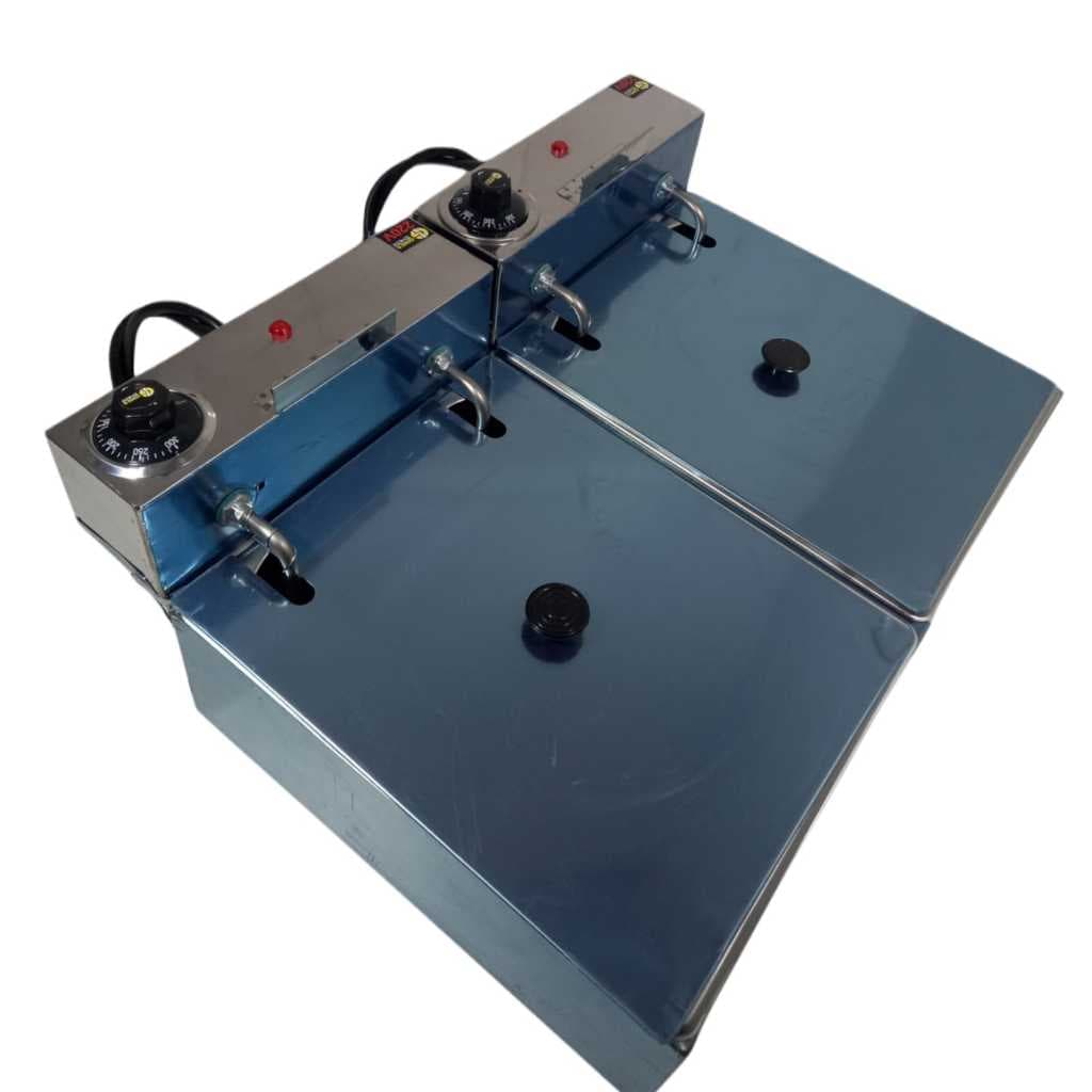 Fritadeira Elétrica 12 Litros Modelo 2 Cubas 6 Litros Cada Com Tampa