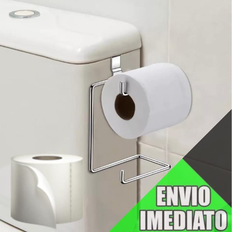 Suporte Papel Higiênico Duplo Para Caixa Acoplada Cromado
