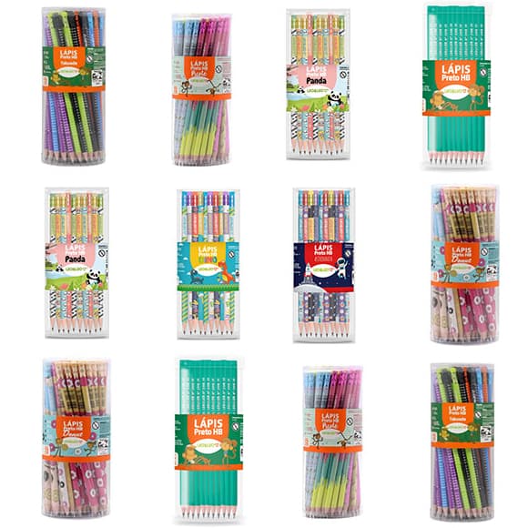 Lápis Preto Com Borracha - Lápis Preto Decorado C/ 72 Unidades / Borracha Na Ponta. - HB