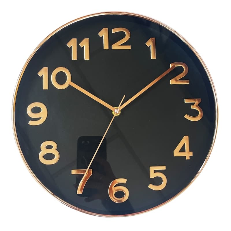 Relógio de Parede 30cm Silencioso de Vidro Luxo