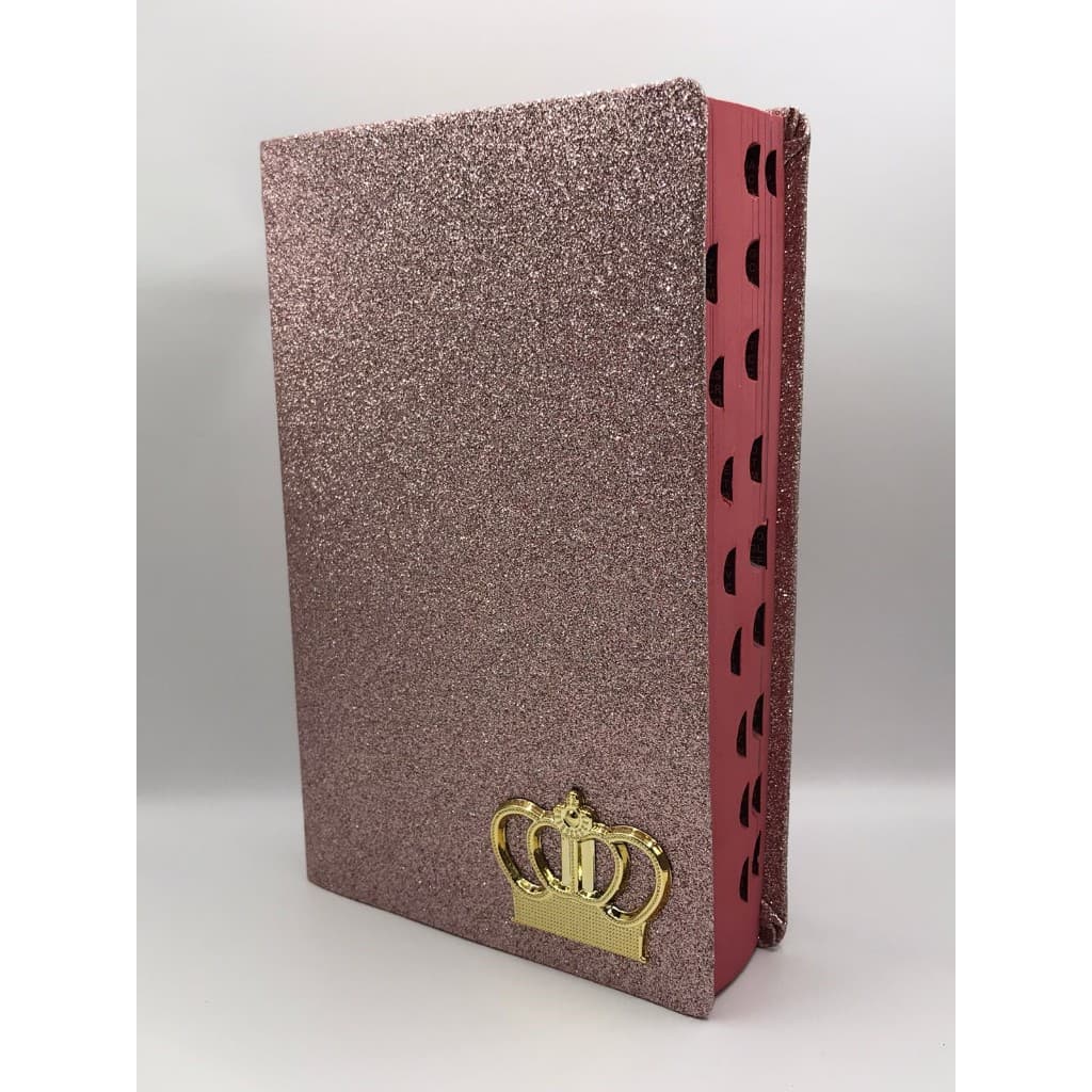 Bíblia Sagrada Tamanho Grande Com Harpa Palavras de Jesus em Vermelho Coroa Rosa