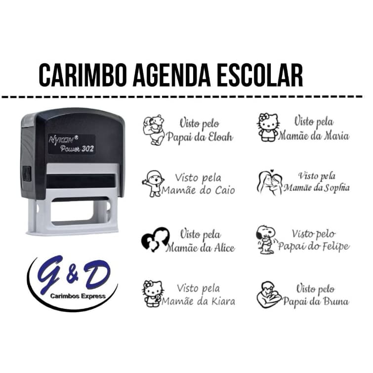 Carimbo para Agenda Escolar - PERSONALIZADO