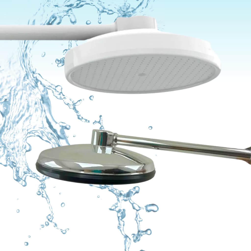 Chuveiro Ducha Chuveirão de Praia Piscina Area Externa Moderno Cromado Branco