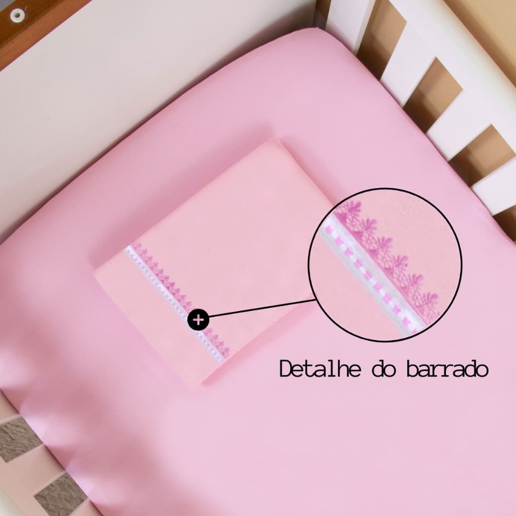 Jogo Lençol 2 Peças MINI BERÇO 89X39cm Percal 400 Fios Grippir na fronha