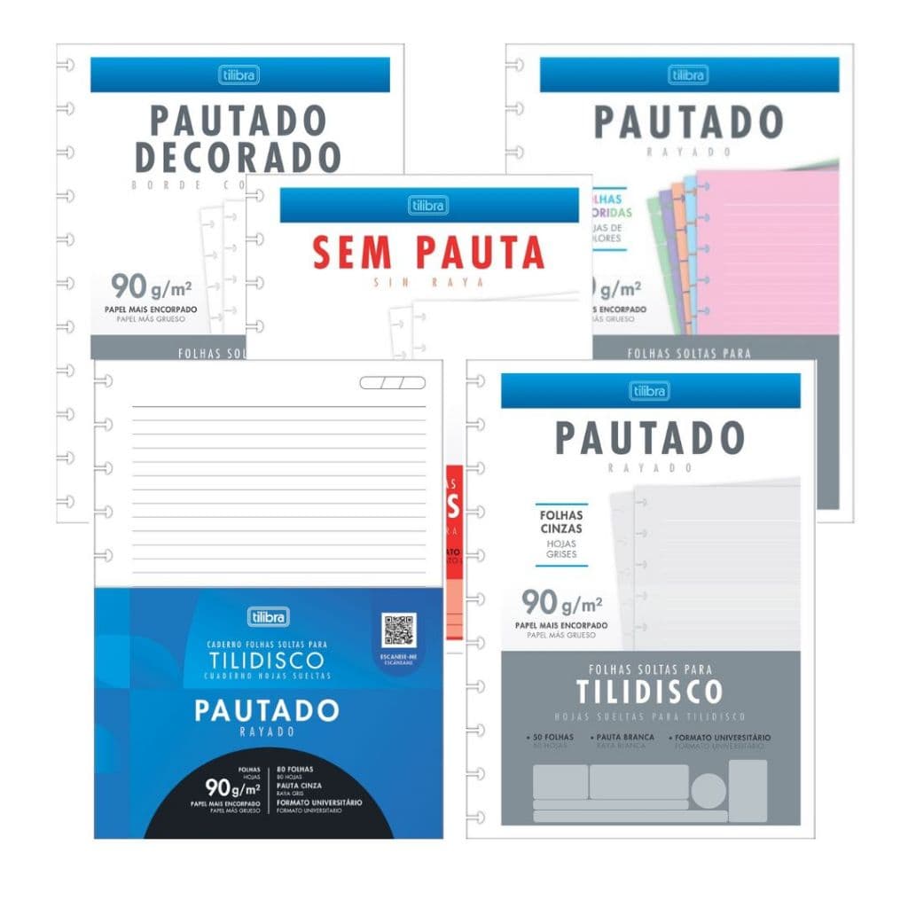 Refil Para Tilidisco 90g/m²  Tilibra  **Compatível Serve Caderno Inteligente**