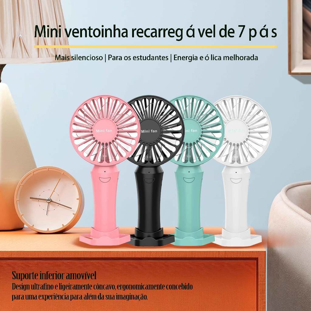 mini Ventilador Elétrico Recarregável Portátil USB De Carregamento