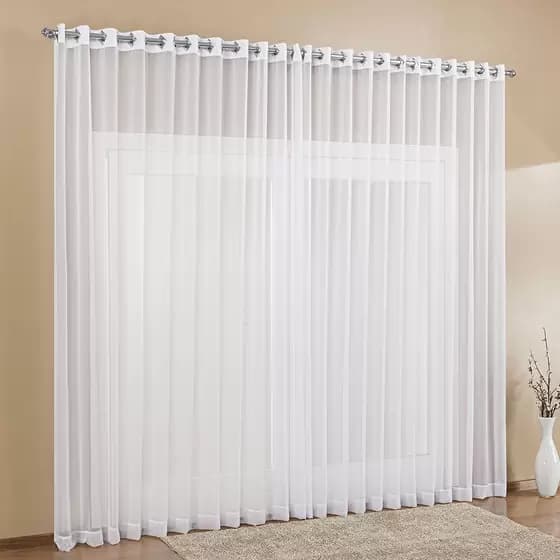 Cortina de Voil Liso para Sala e Quarto 3 Metros Cortina Voal