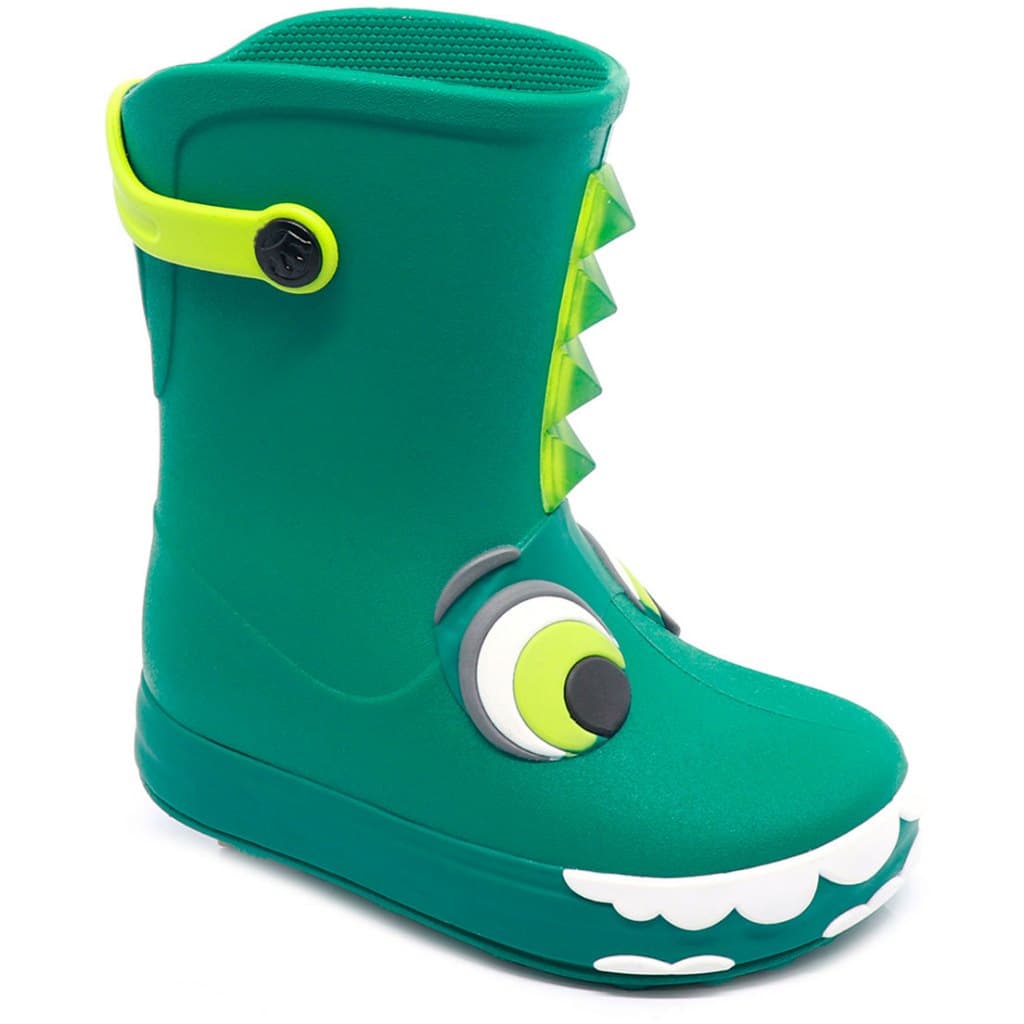 Galocha Menino Infantil Plugt Jacaré Verde Confortável Leve Macia Impermeável Antiderrapante