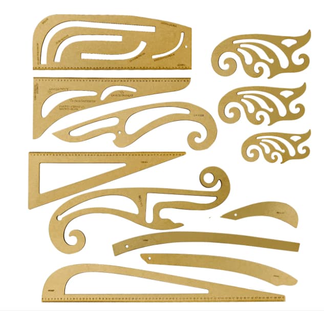 JOGO DE REGUA e ESQUADRO PARA CORTE E COSTURA FRANCESA