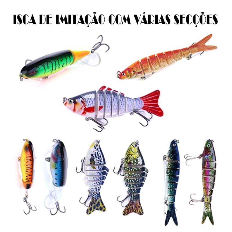 Iscas de imitação Iscas de natação com várias secções Iscas de fundição Iscas artificiais