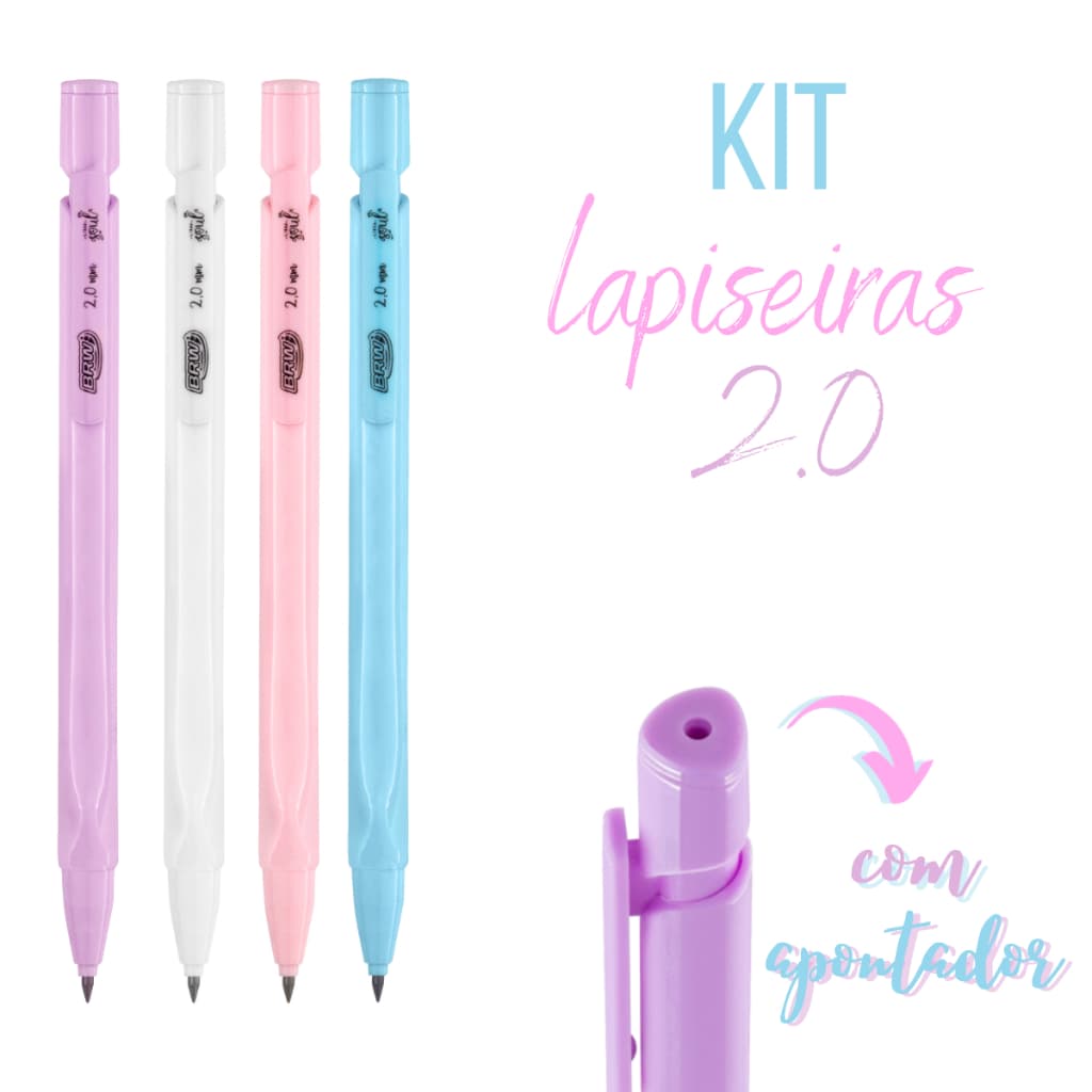 Lapiseira 2.0mm Tom Pastel - 4 / 8 / 12 Unidades