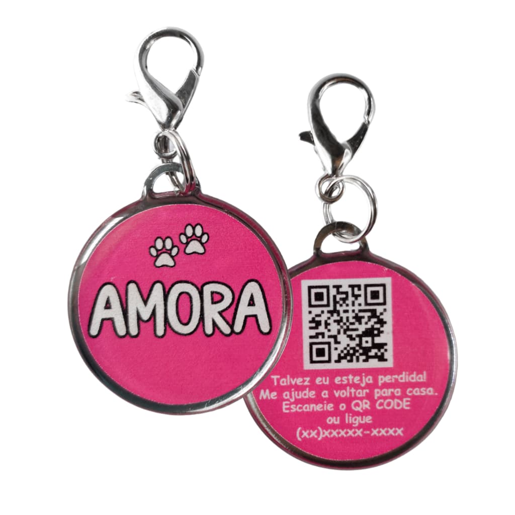 Plaquinha Identificação Pet Personalizada Pingente para Cães Cachorro