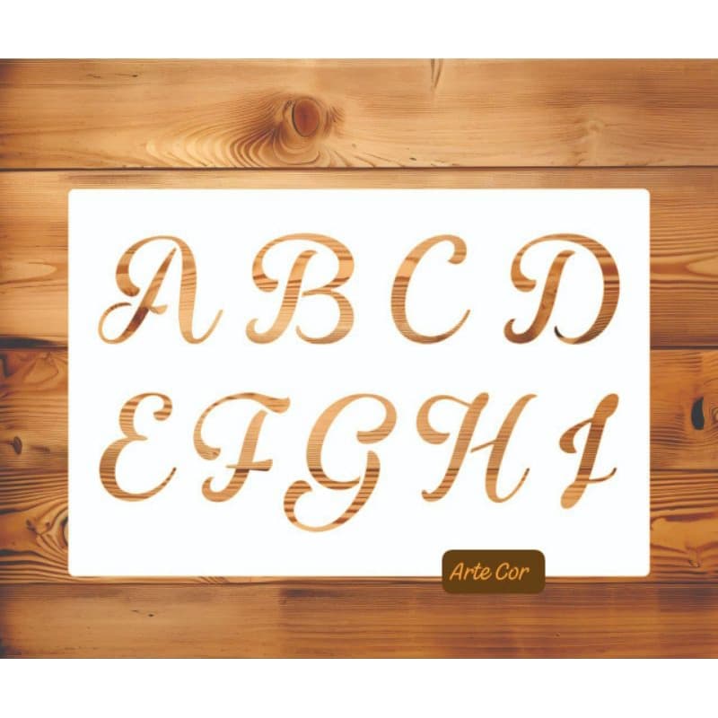 Estencil Letras Alfabeto Maiusculo  ref 101  com 20 x 30 cm