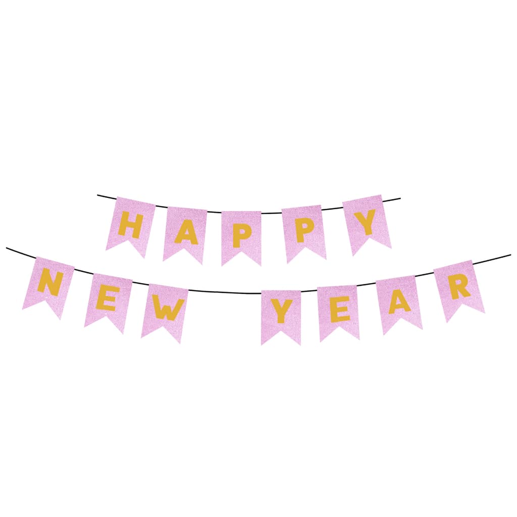 Faixa Decorativa Grande - Happy New Year Glitter 12x17cm