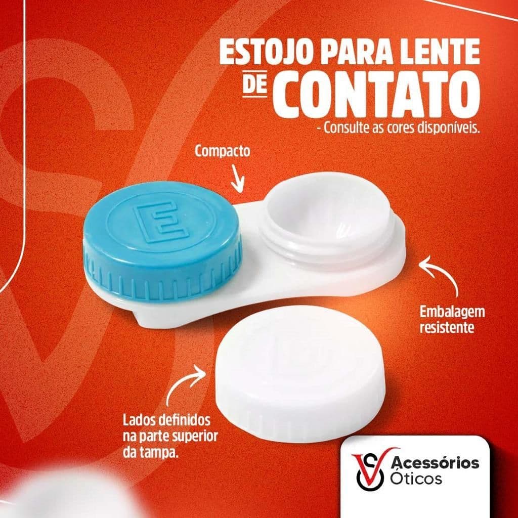Kit 10 Estojos Para Lente de Contato | Cores Sortidas | Estojo Duplo Portátil