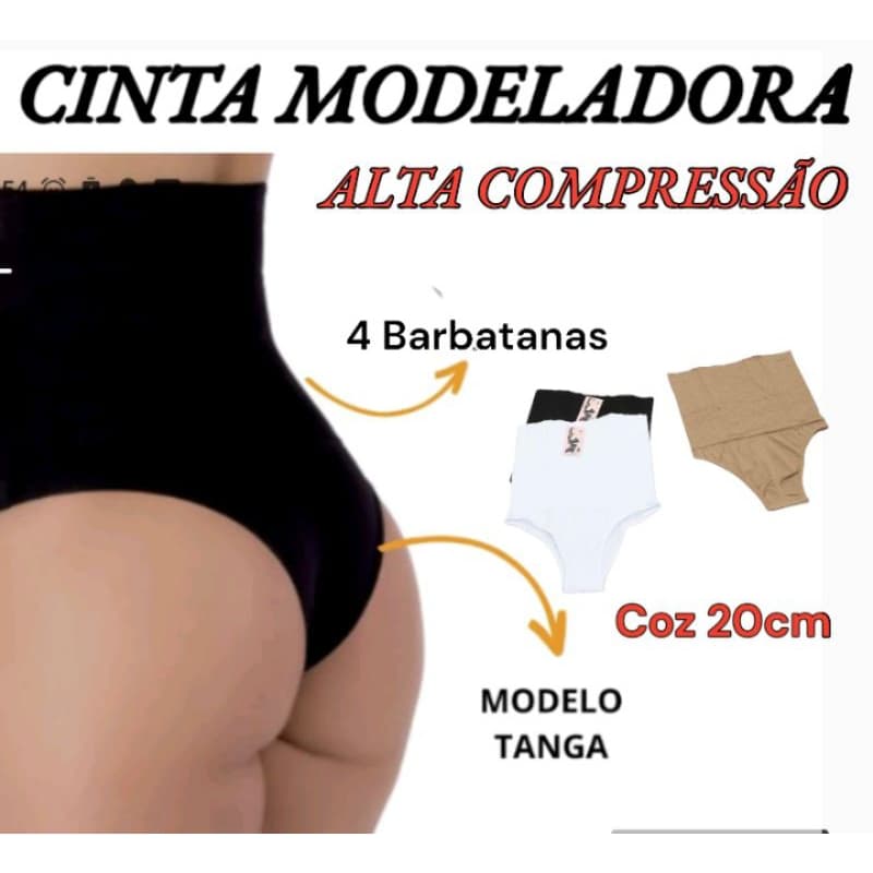 CINTA MODELADORA SECA BARRIGA TANGA  COM BARBATANAS