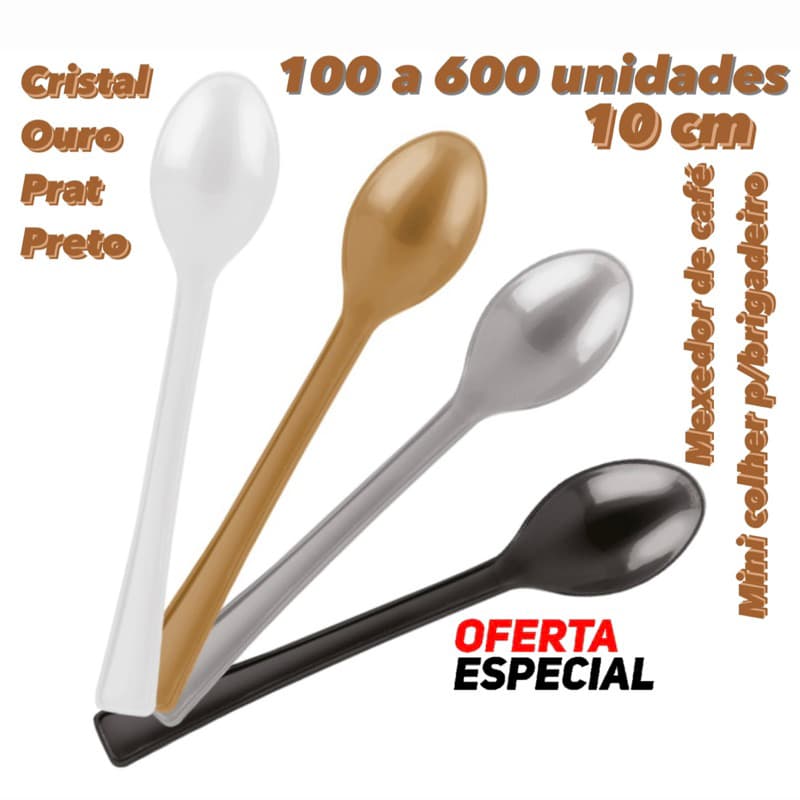 KIT MINI COLHER PARA DOCES  10 cm MEXEDOR DE CAFÉ CORES 100~600 un//