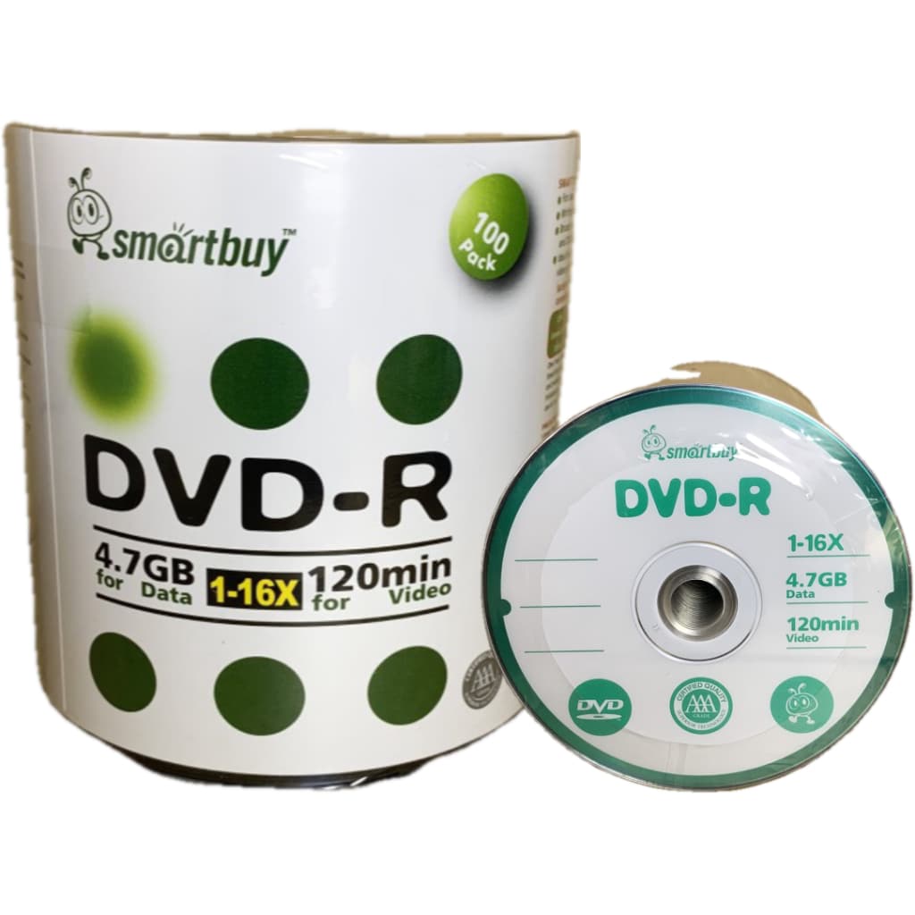200 Dvd 4.7 Gb- 16x- Logo Branco- Smartbuy